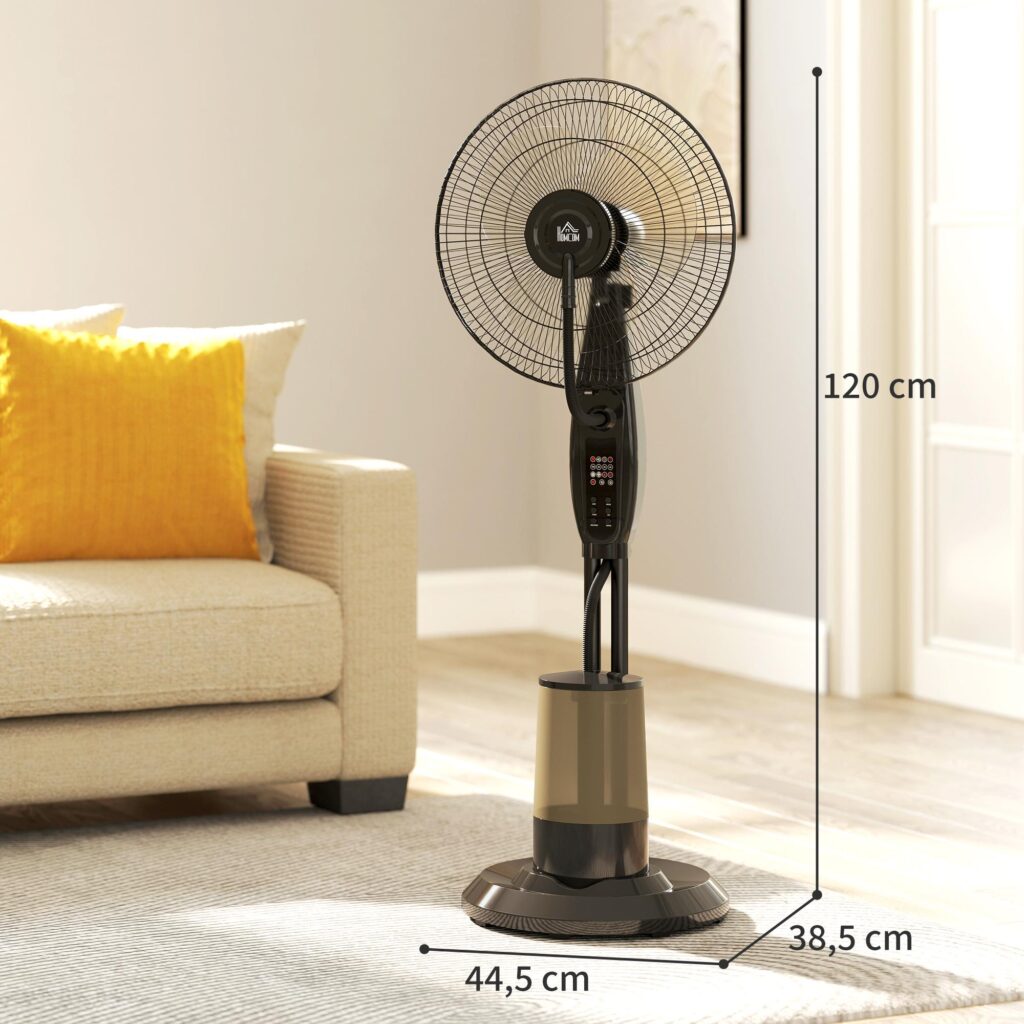 Avancerad ultraljudskylningspiedestalfläkt med dimma och oscillation, fjärrkontroll, 3,2L vattentank, timerfunktion, 70° vridbar, viloläge