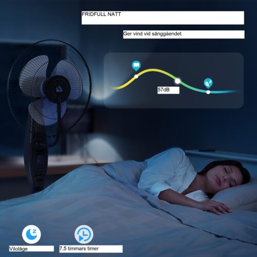 Avancerad ultraljudskylningspiedestalfläkt med dimma och oscillation, fjärrkontroll, 3,2L vattentank, timerfunktion, 70° vridbar, viloläge