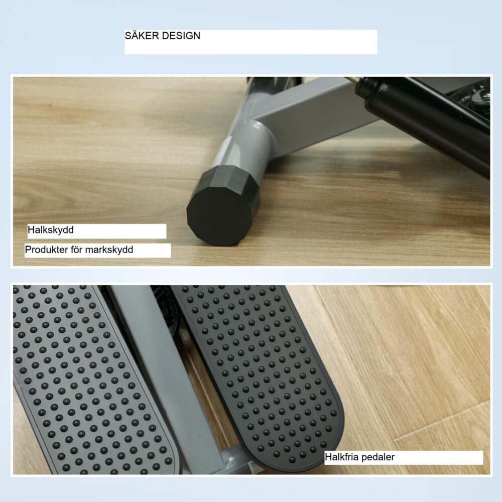 Mini-stegmaskin med motståndsband för helkroppsträning och LCD-konditionsmätning – 2-i-1-design, justerbar intensitet, säker upp till 100 kg, ingen montering krävs