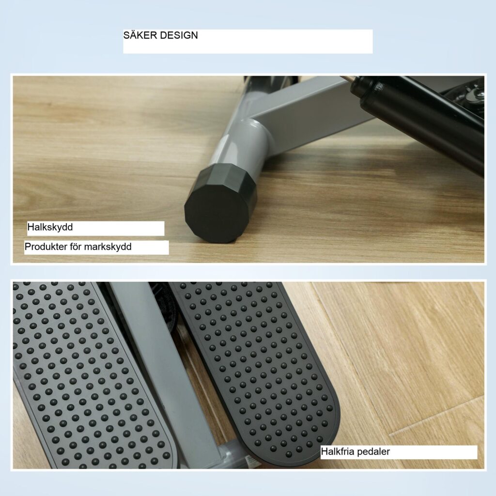 Mini-stegmaskin med motståndsband för helkroppsträning och LCD-konditionsmätning - 2-i-1-design, justerbar intensitet, säker upp till 100 kg, ingen montering krävs