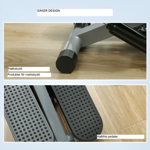 Mini-stegmaskin med motståndsband för helkroppsträning och LCD-konditionsmätning – 2-i-1-design, justerbar intensitet, säker upp till 100 kg, ingen montering krävs