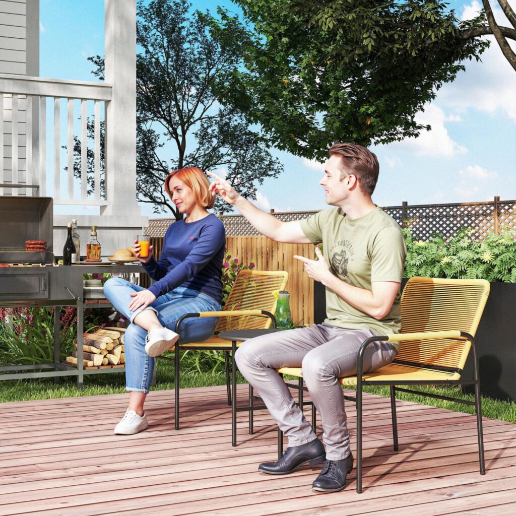 3-delat Rottingbistroset - Mysiga och hållbara sittplatser för trädgårdar, balkonger och terrasser