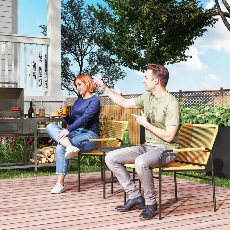 3-delat Rottingbistroset – Mysiga och hållbara sittplatser för trädgårdar, balkonger och terrasser
