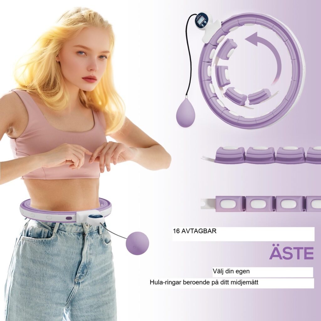 Smart Silent Hula Hoop med Weight Ball Counter - Effektiv midjemassage och justerbar design