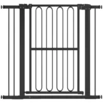 Hundgrind 76-104 cm - Svart Säkerhetsgrind & Trappgrind utan borrning - 94 cm hög