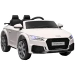 Audi TT RS Elbil för Barn 12V Vit - Fjärrkontroll, LED-ljus & MP3-spelare