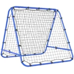Dubbelsidig Rebounder för Fotboll & Handboll - Justerbart Studsnät med 5 Vinklar - 100 x 95 cm Kickback-nät för Teknikträning - Blå