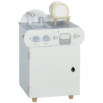 Leksakskök i trä med diskmaskin och 32 tillbehör - Pedagogiskt barnkök för barn från 3 år, ljusblå